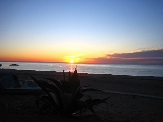 Der Sonnenuntergang an der Kste Costa del Sol ist spektakulr